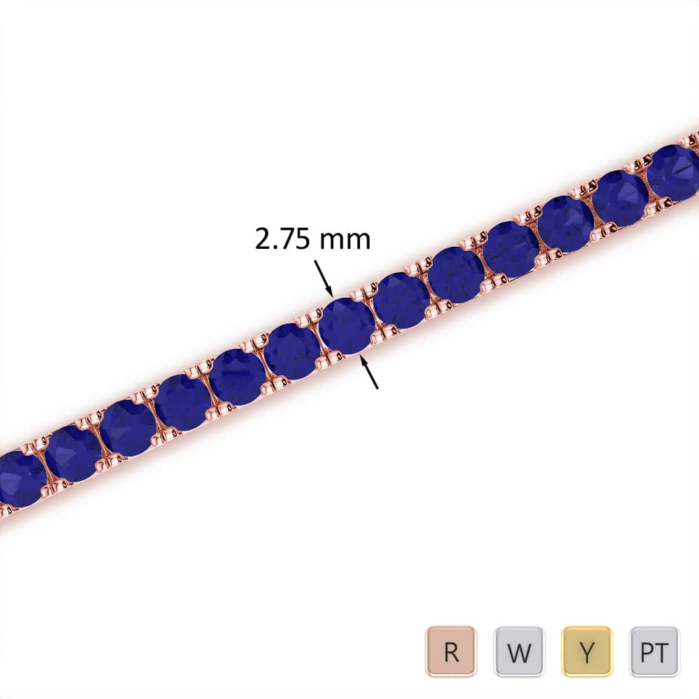 Prong Set Blue Sapphire Bracelet 0724
