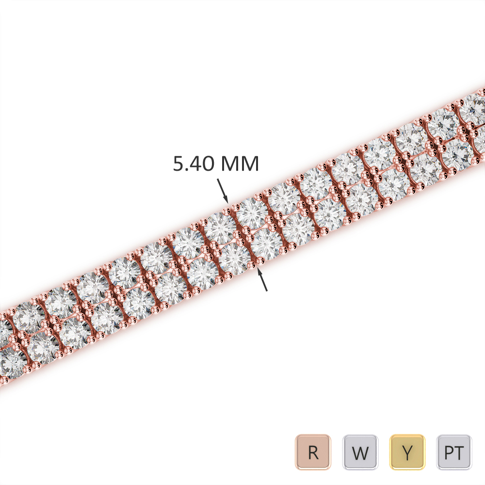 Round Cut Diamond Bracelet in Gold / Platinum ATZBR-0741