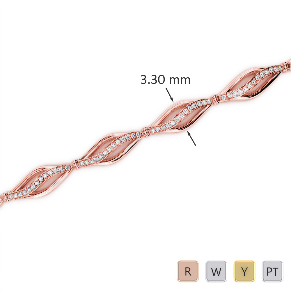 Pave Set Diamond Studded Bracelet 0762