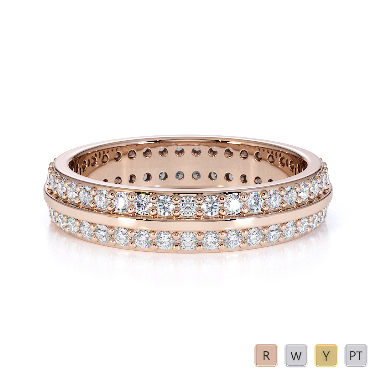 Double Row Round Cut Diamond Full Eternity Ring 0428 Double Row Round Cut Diamond Full Eternity Ring 0428