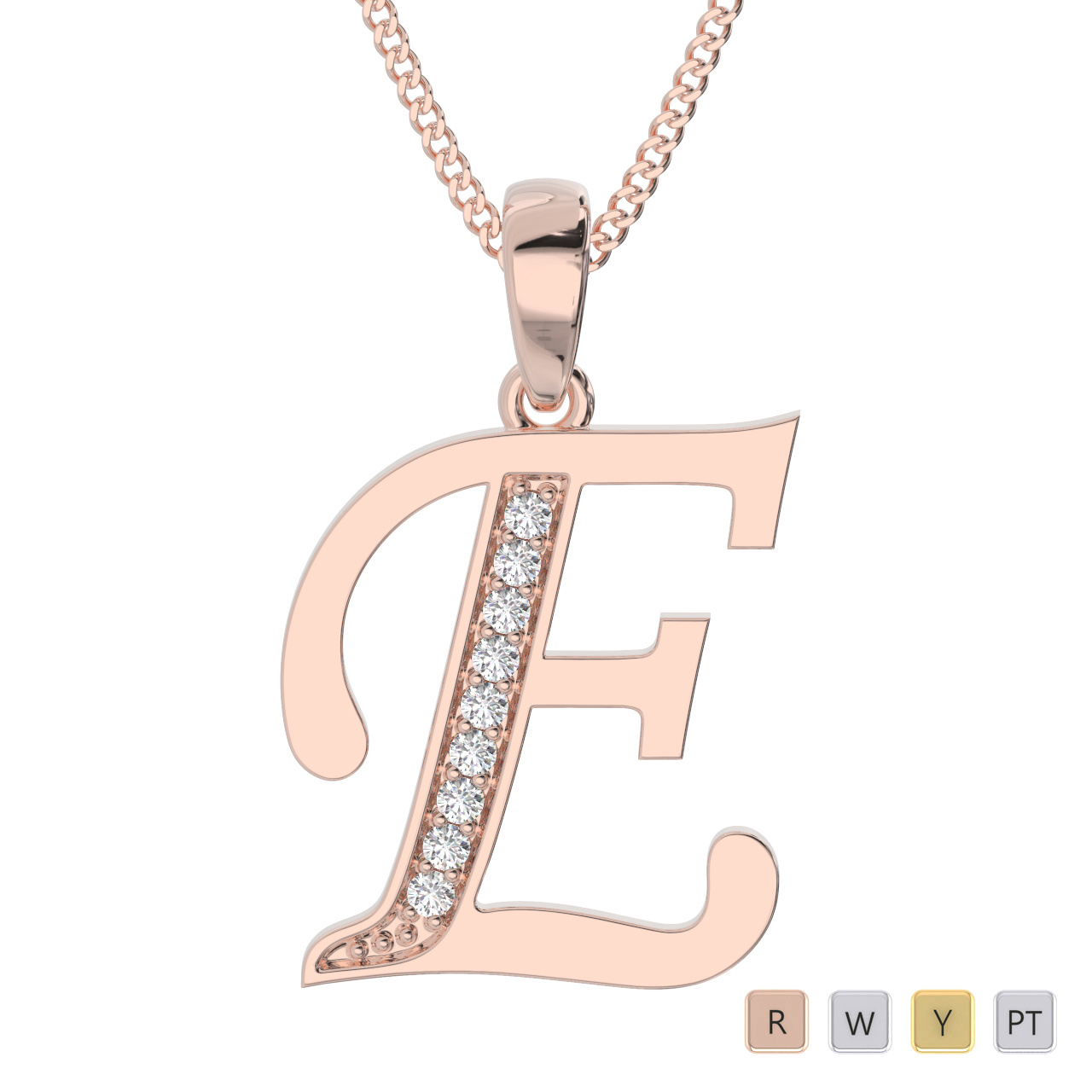 Diamond Initial Necklaces 0586
