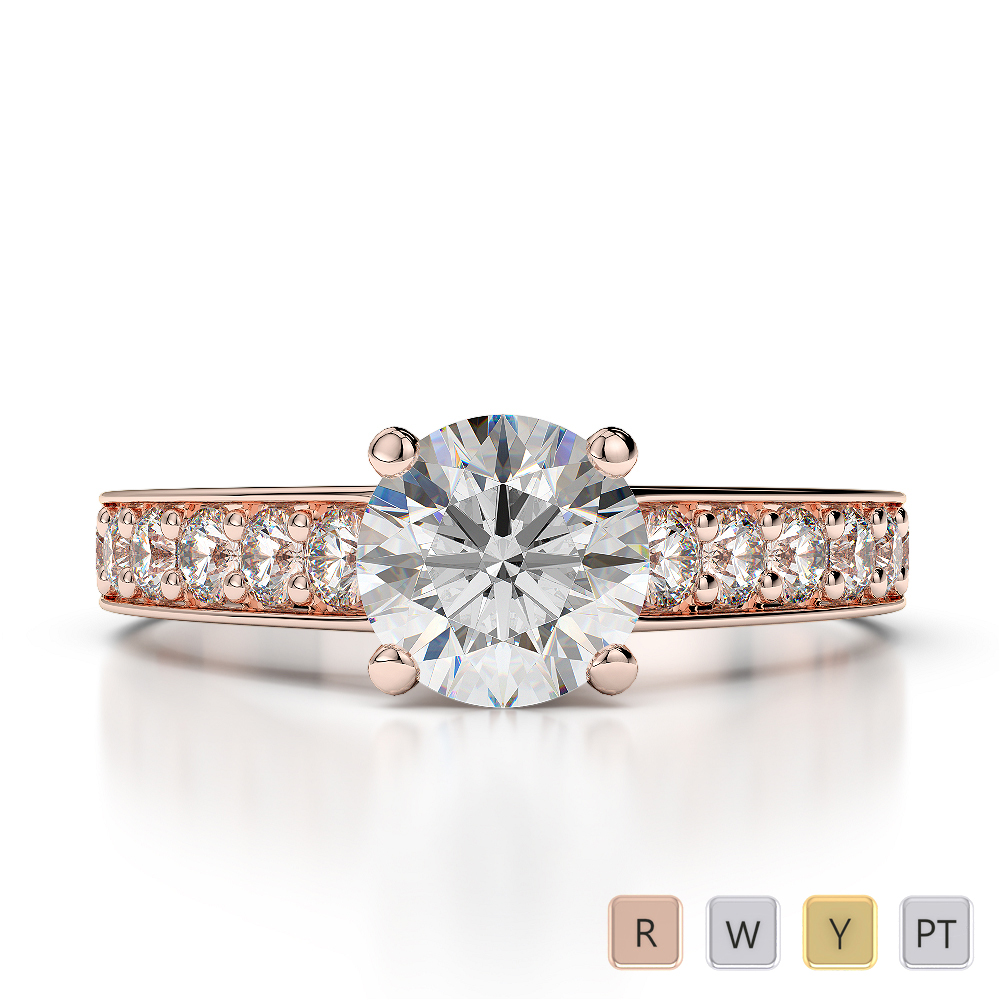Claw Set Diamond Engagement Ring in Gold / Platinum ATZR-0200
