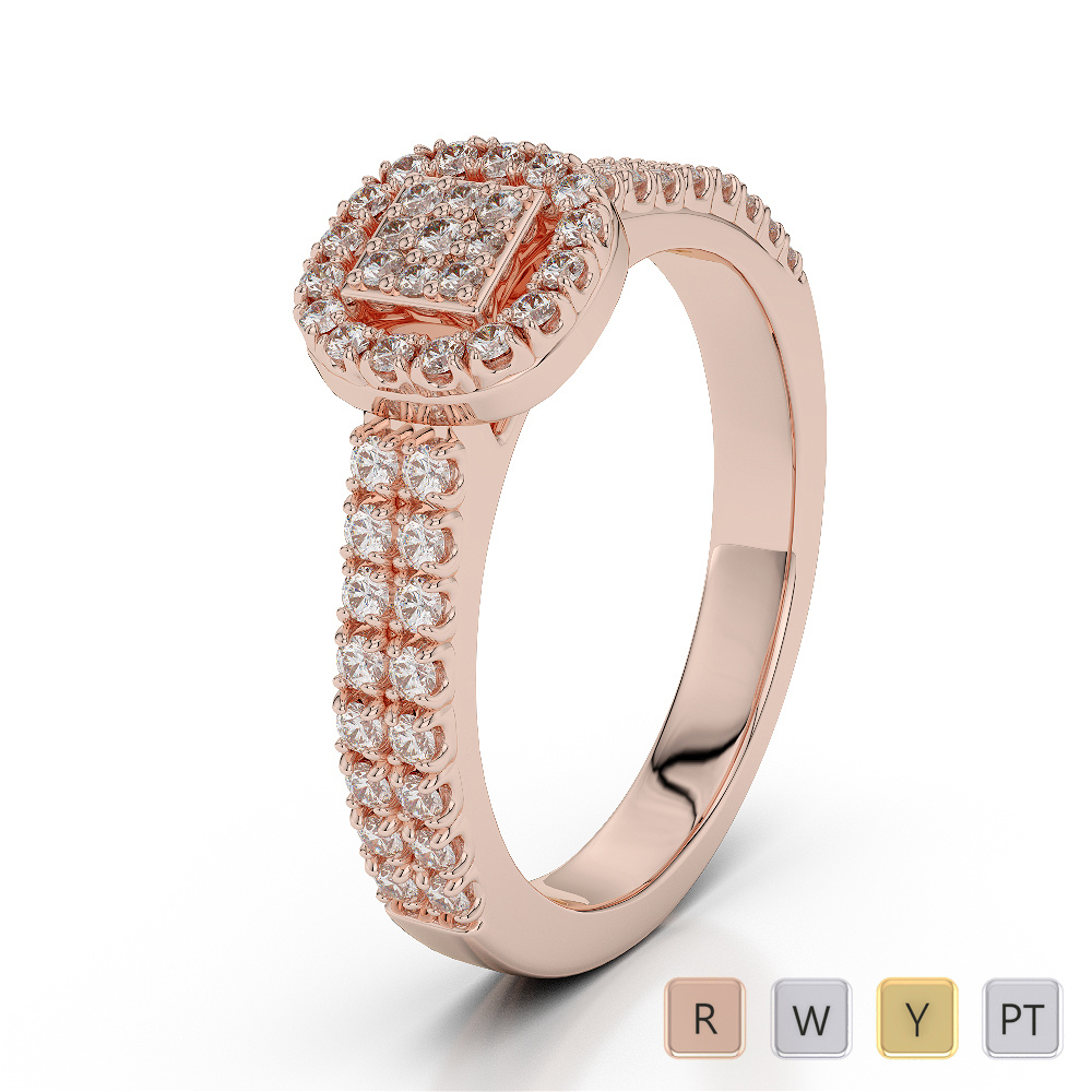 Pave Set Engagement Ring With Diamond 0257