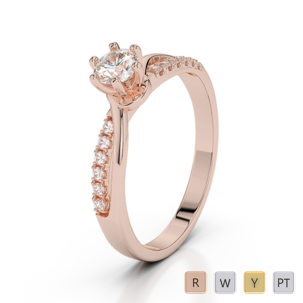 6 Prong Set Diamond Engagement Ring 0268