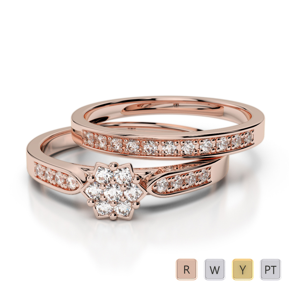 Round Cut Diamond Bridal Set Ring 0290