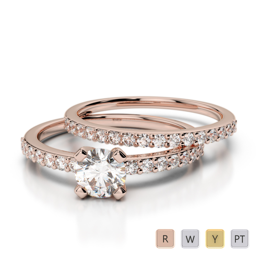 4 Prong Set Diamond Bridal Set Ring 0301