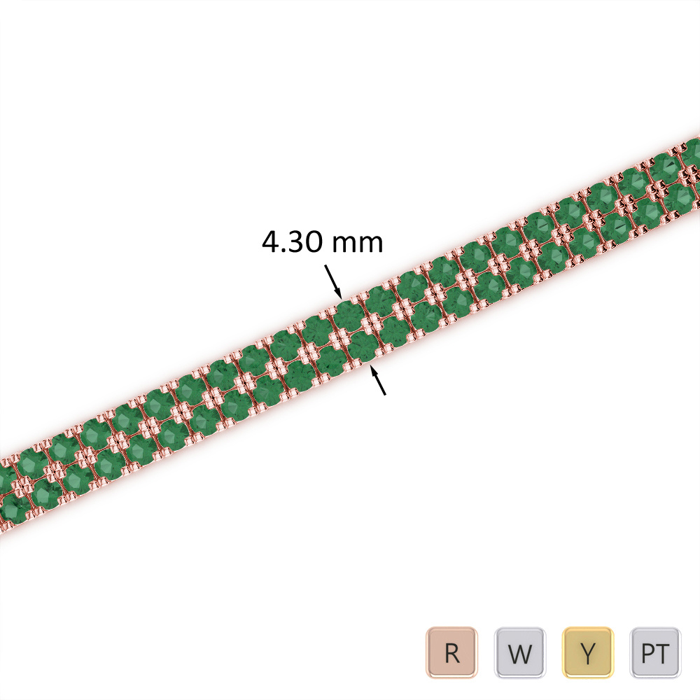 Prong Set Emerald Bracelet 0749