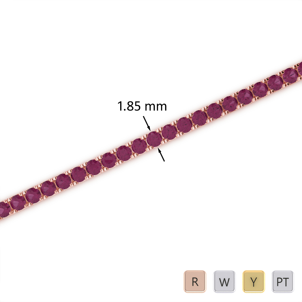 Prong Set Ruby Bracelet in Gold / Platinum ATZBR-0719