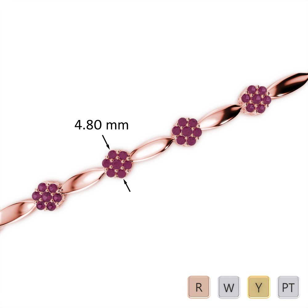 Pave Set Ruby Bracelet in Gold / Platinum ATZBR-0735
