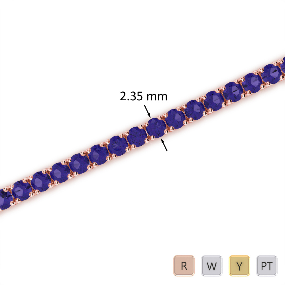 Round Cut Tanzanite Bracelet 0711