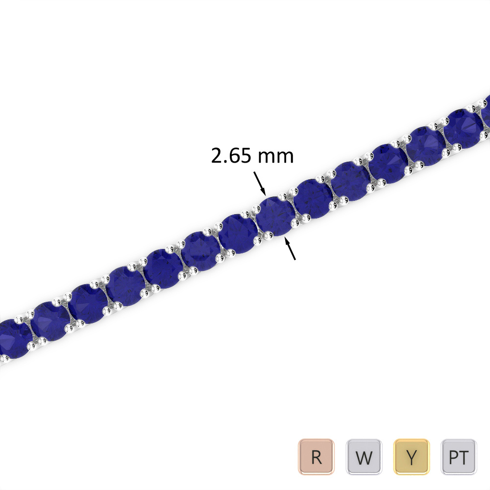 Prong Set Blue Sapphire Bracelet 0713