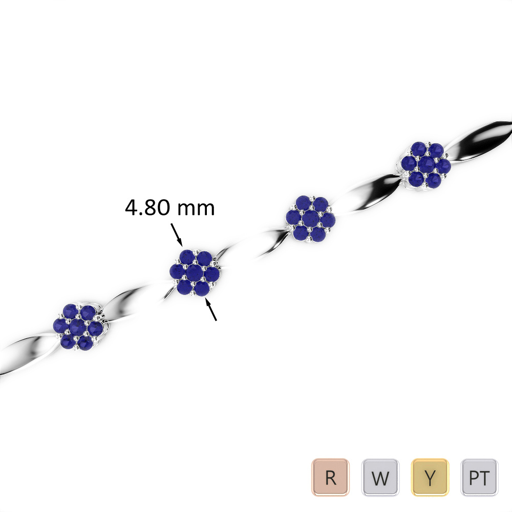 Pave Set Blue Sapphire Bracelet 0735