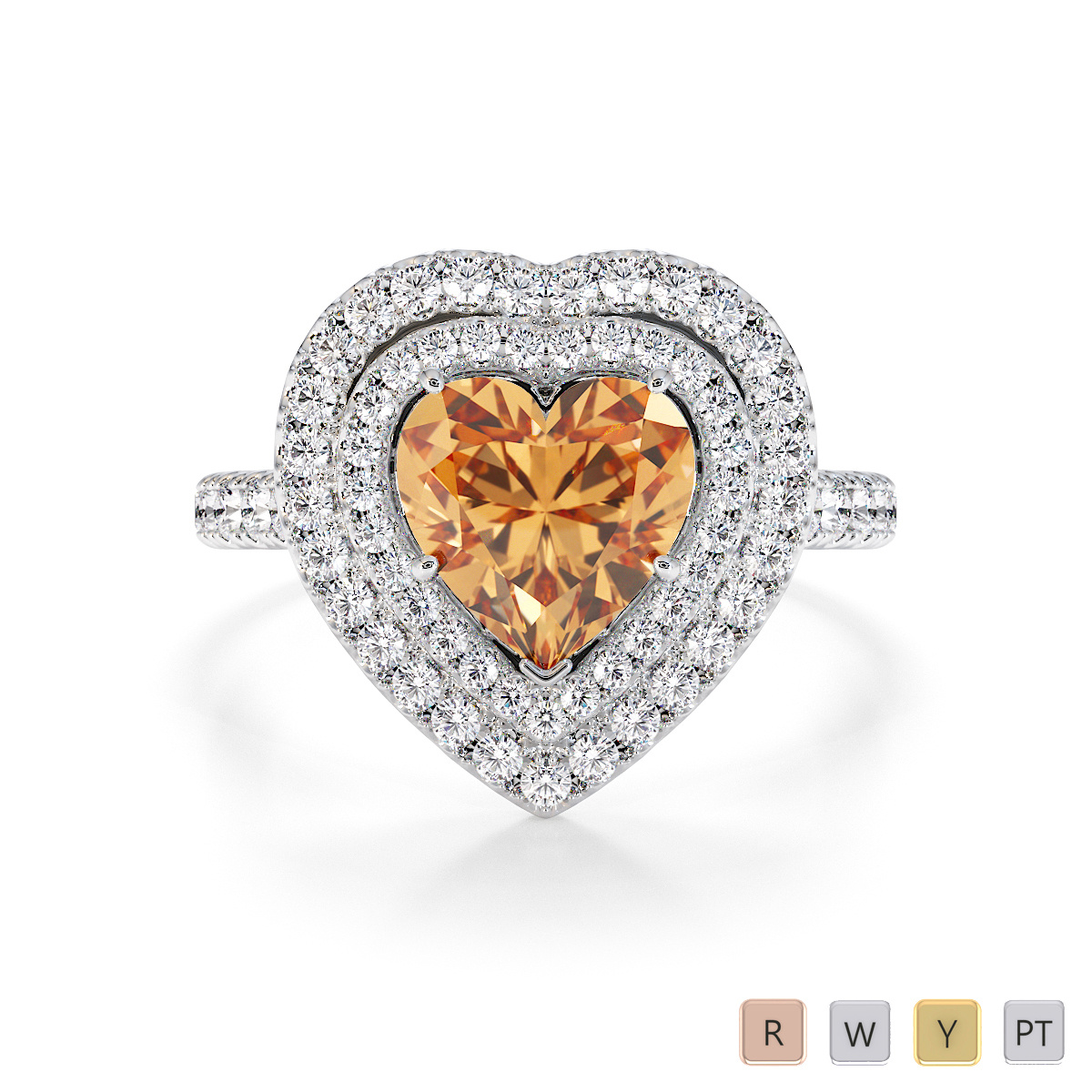 Citrine and Diamond Engagement Ring 0772
