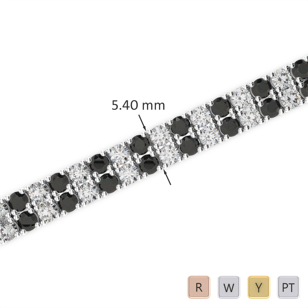 Round Cut Black Diamond Bracelet 0741