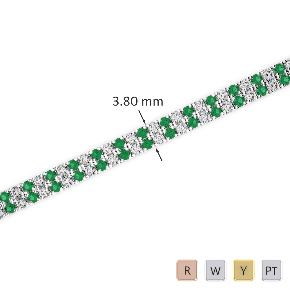 Pave Set Emerald & Diamond Bracelet 0748