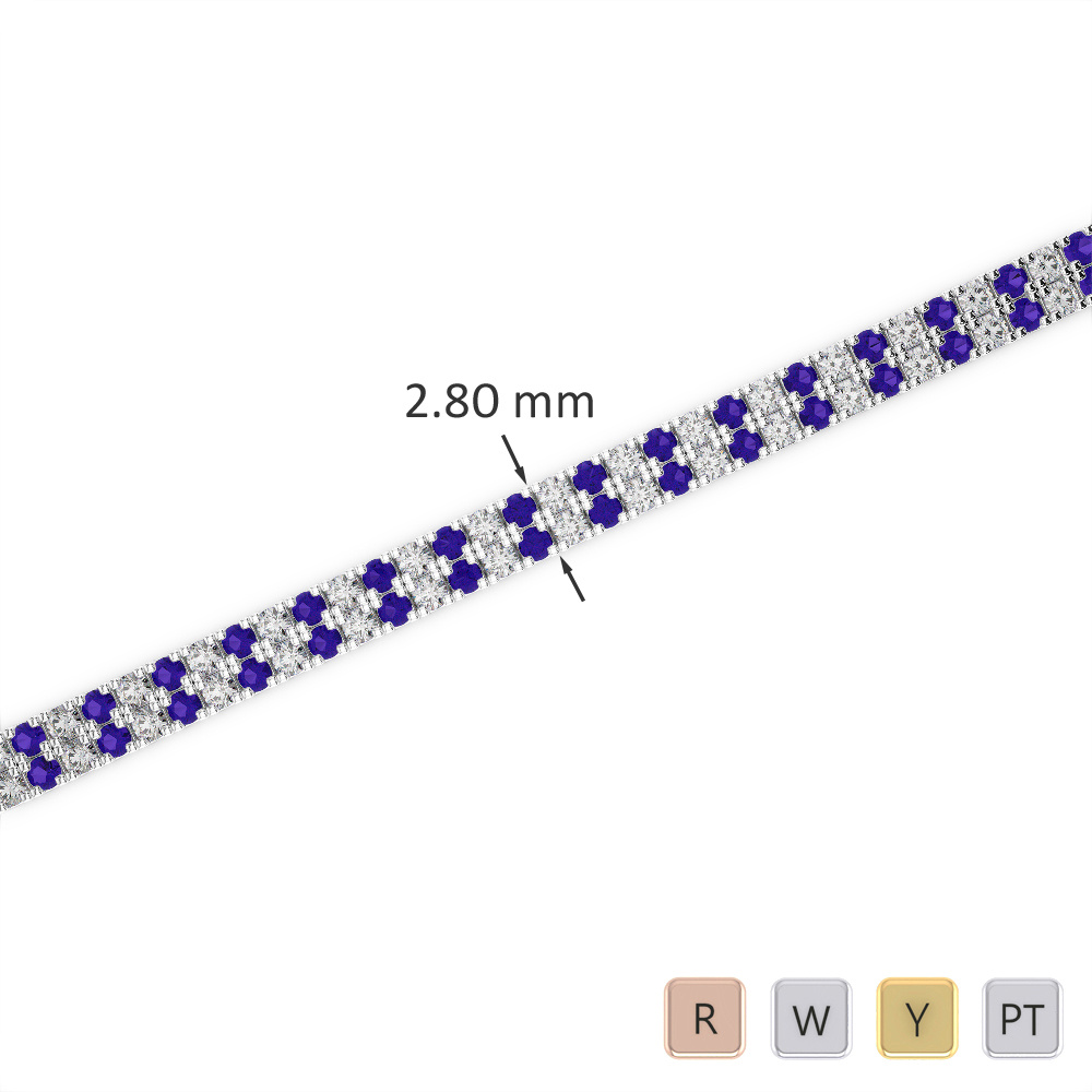 Pave Set Diamond & Tanzanite Bracelet 0747