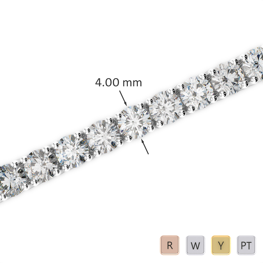 Round Cut Diamond Bracelet in Gold / Platinum ATZBR-0717
