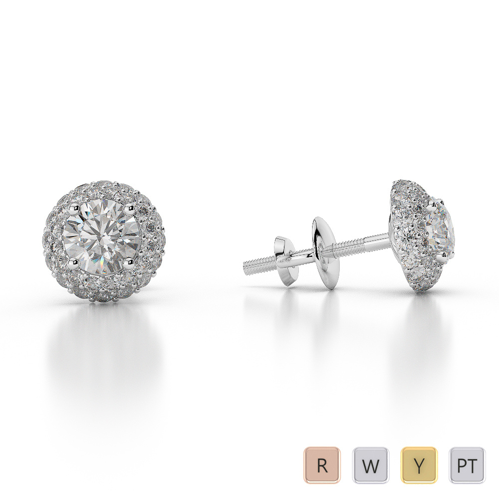 Diamond Halo Earrings 0486