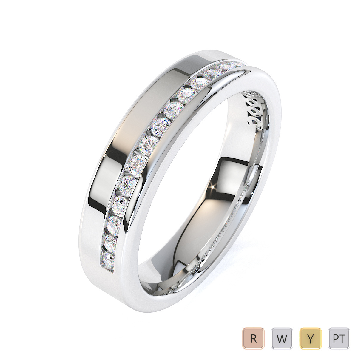 Channel Set Diamond Half Eternity Ring 0439