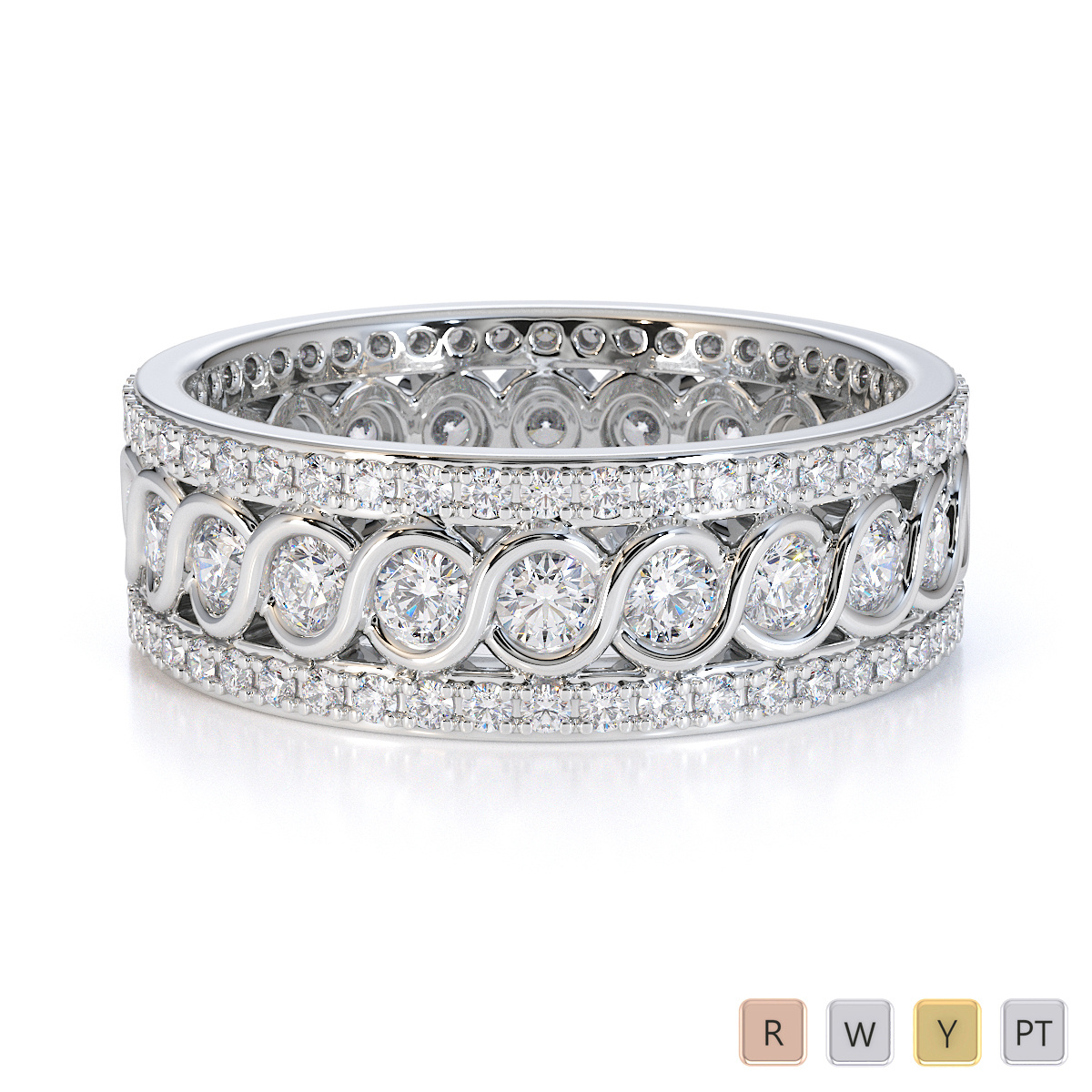 Bezel and Prong Set Diamond Full Eternity Ring 0448