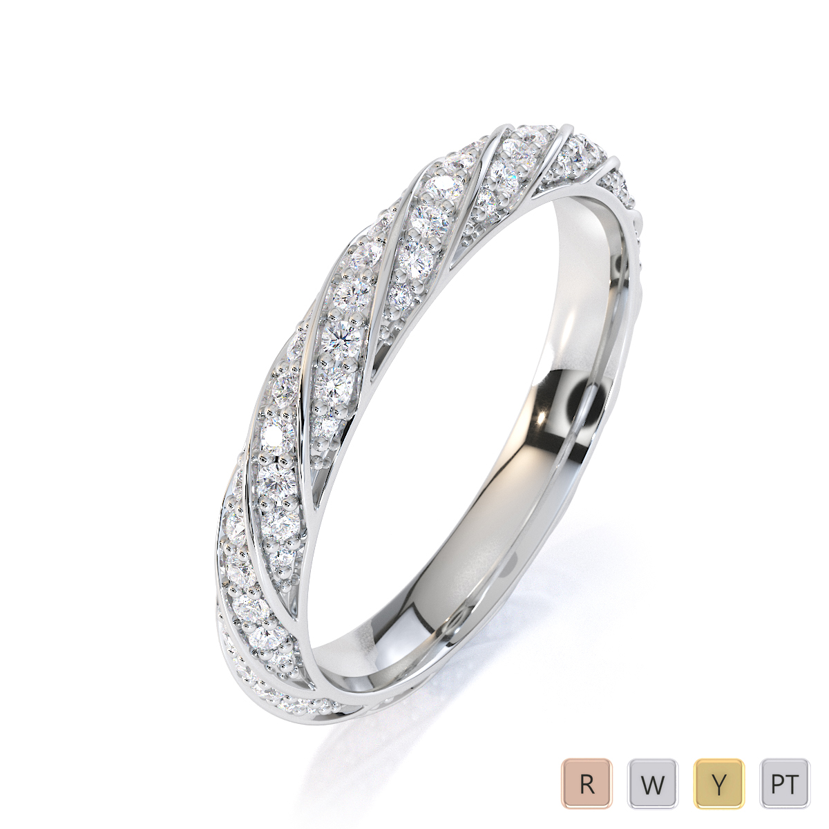 Prong Set Diamond Full Eternity Ring in Gold / Platinum ATZR-0452
