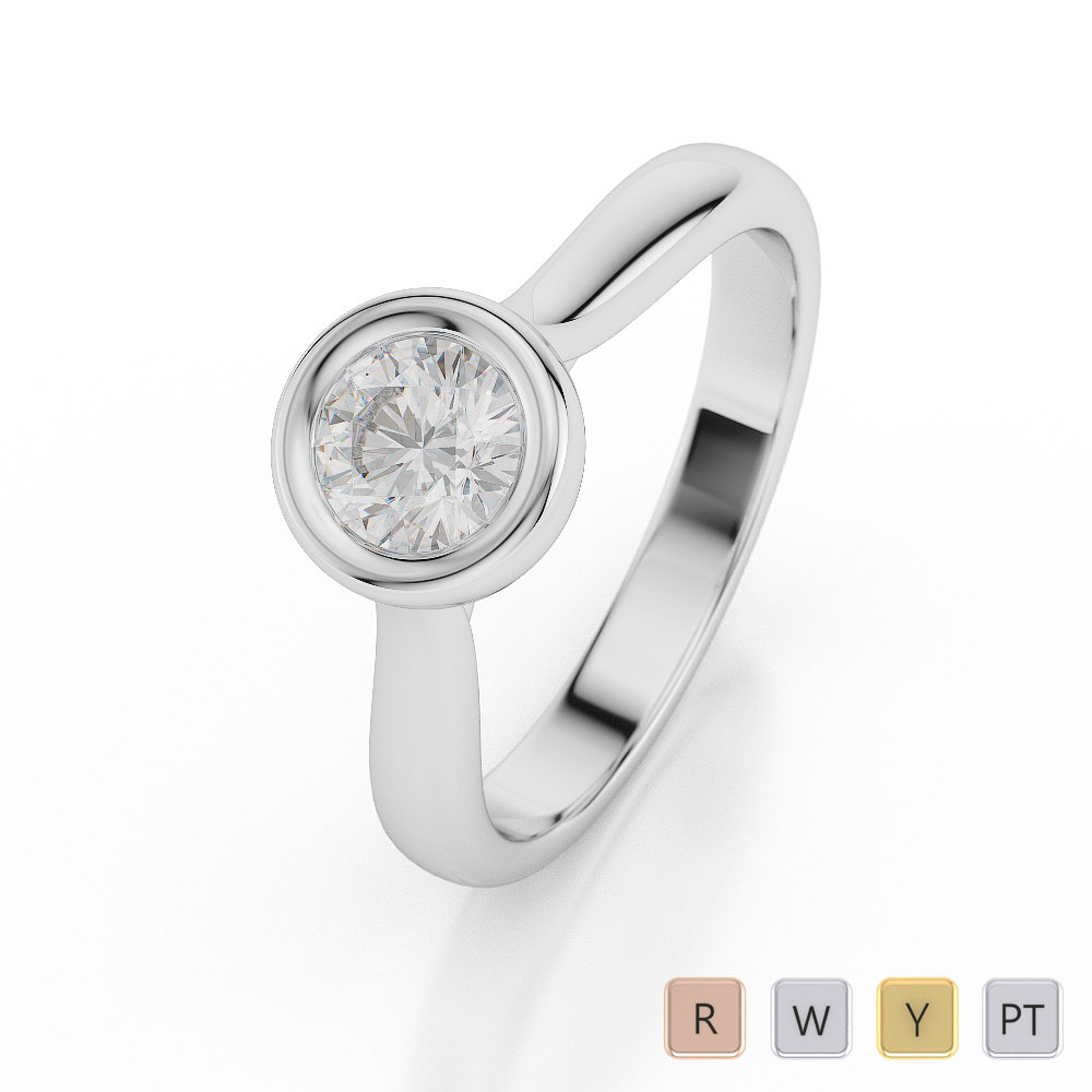Bezel Set Solitaire Ring With Diamond 0010