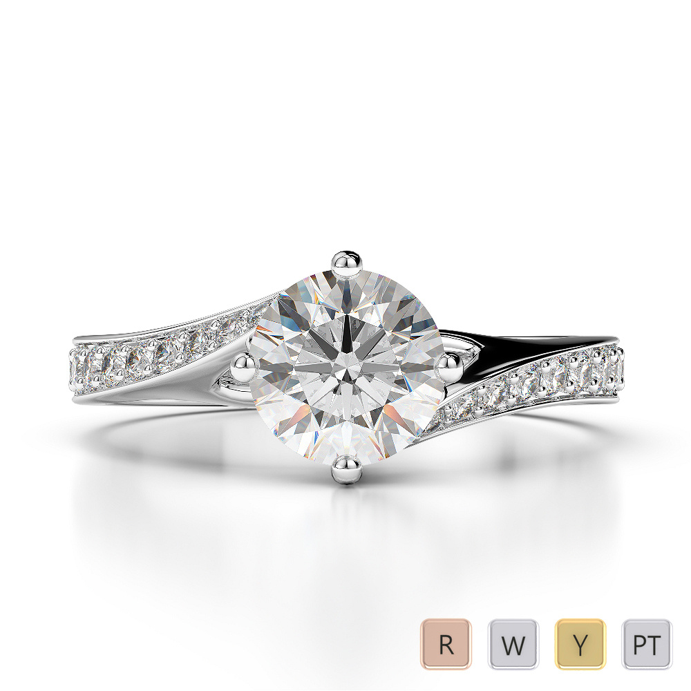 Claw Set Engagement Ring With Diamond 0205