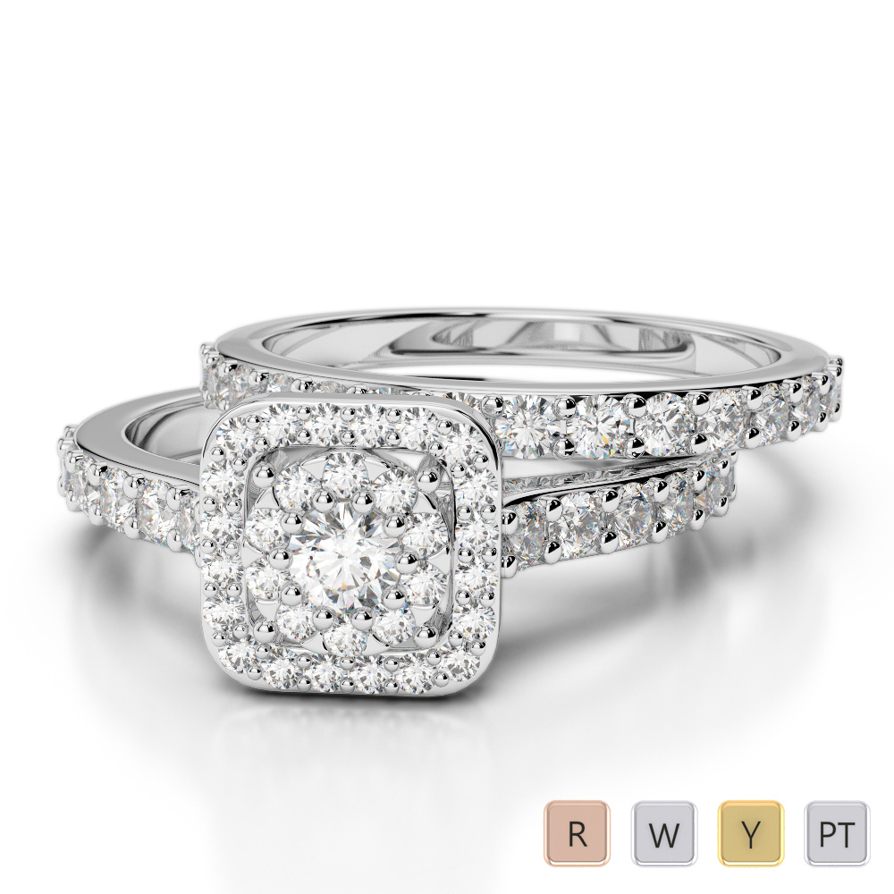 Round Cut Diamond Bridal Set Ring 0322