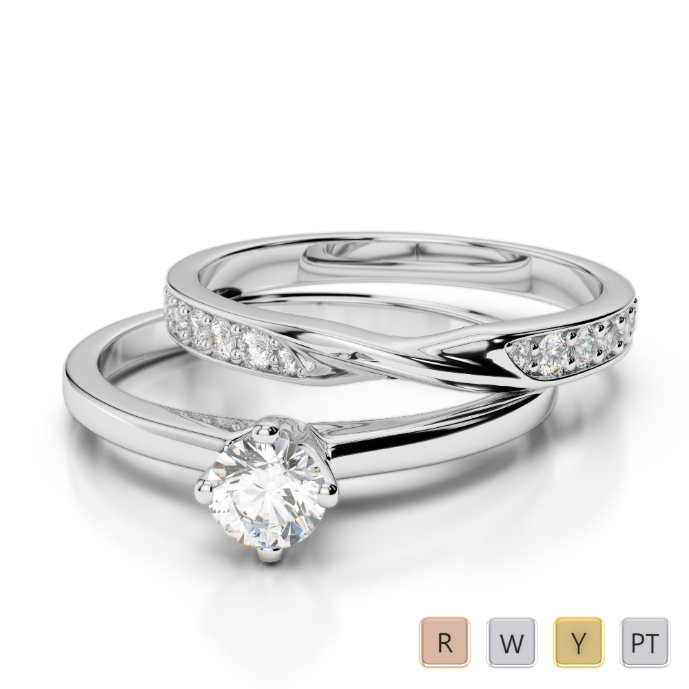 13 Stone Solitaire Diamond Bridal Set Ring 0337
