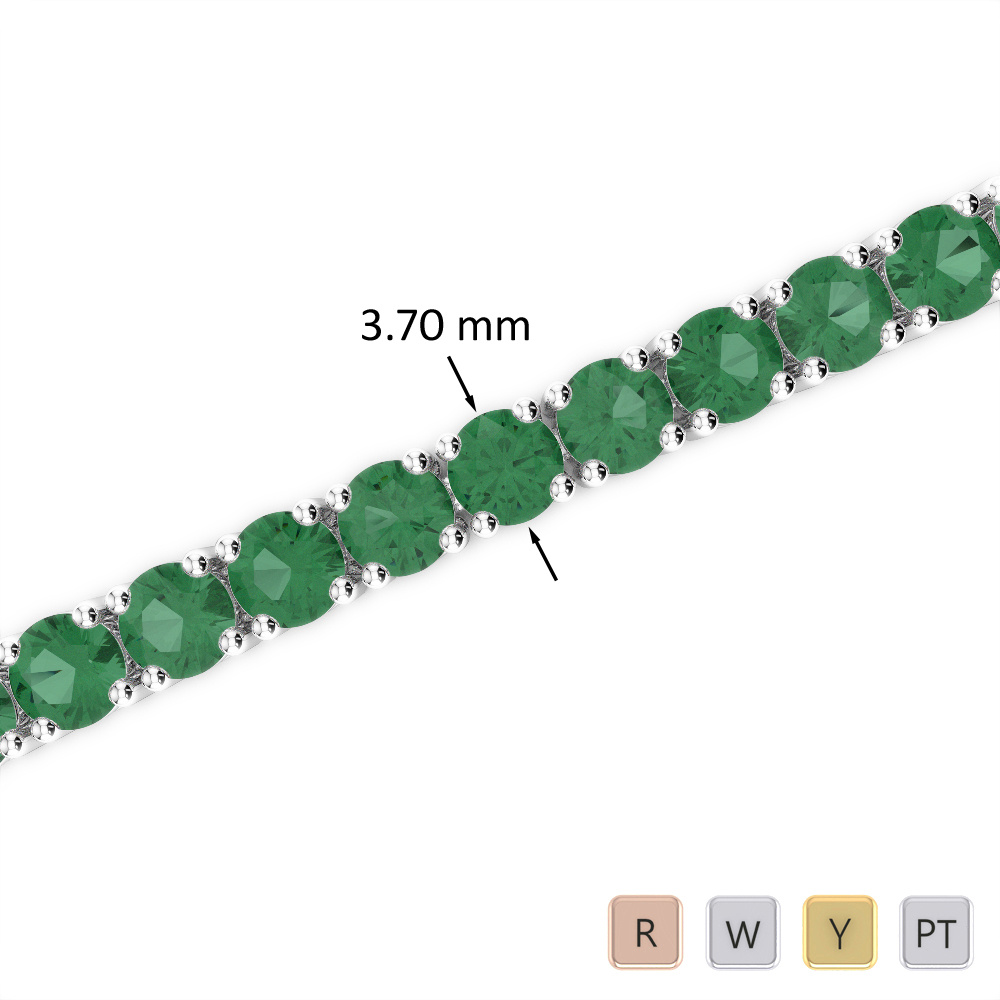 Prong Set Emerald Bracelet 0716