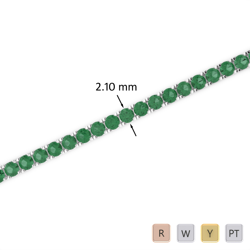 Prong Set Emerald Bracelet in Gold / Platinum ATZBR-0720