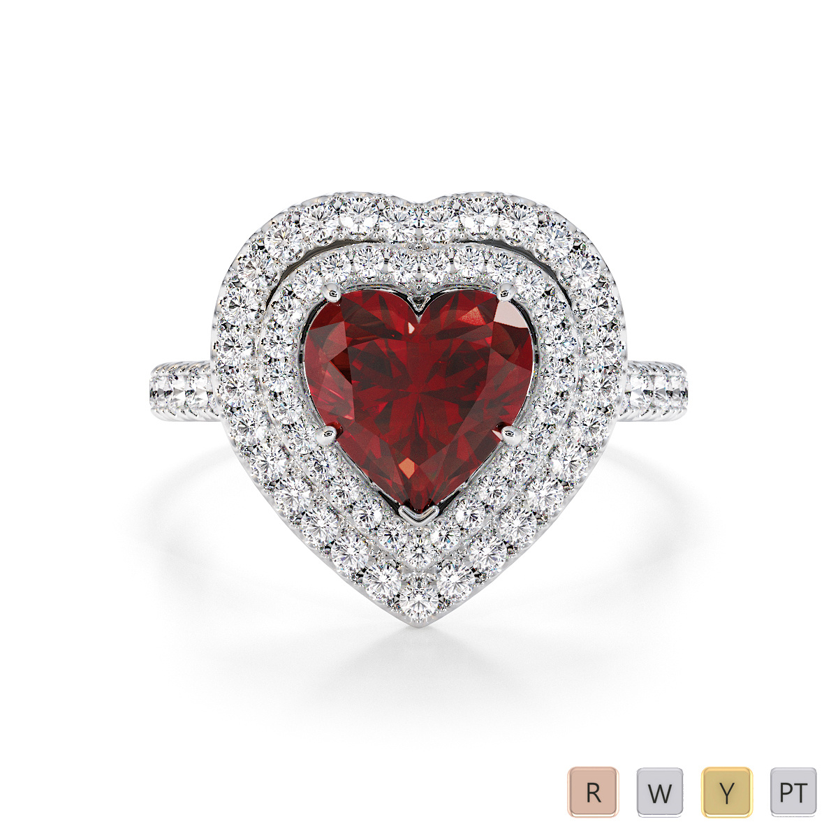 Garnet and Diamond Engagement Ring 0772