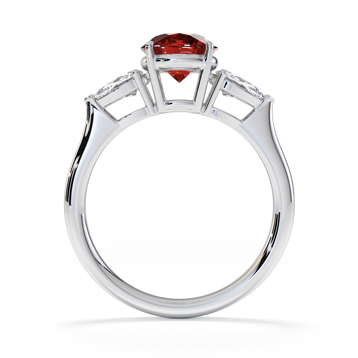 Garnet and Diamond Engagement Ring 0780