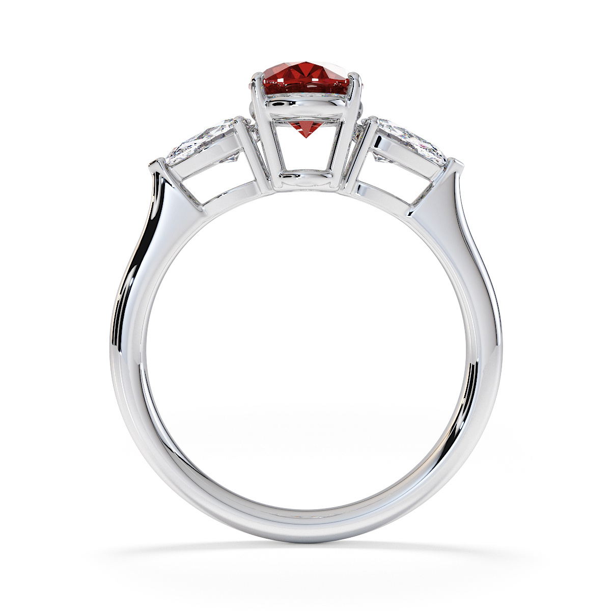 Garnet and Diamond Engagement Ring 0782