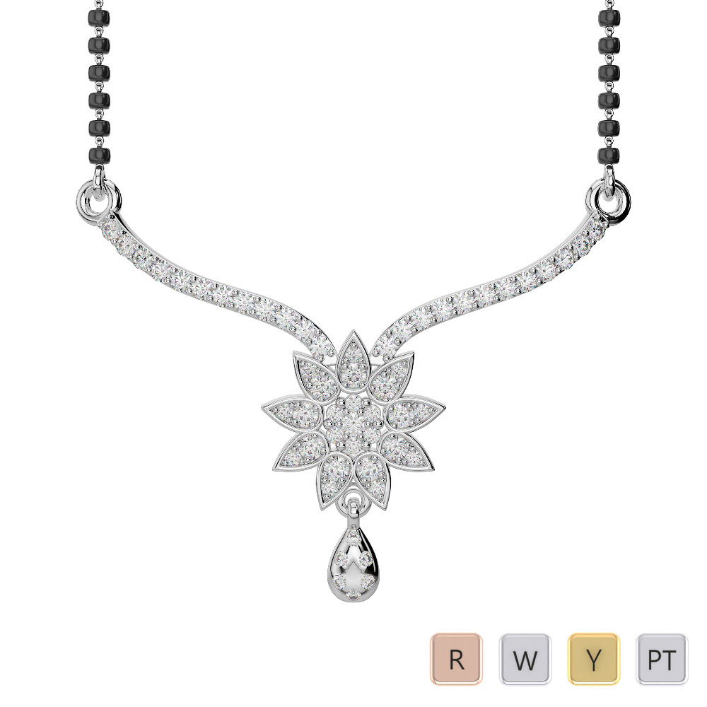 Round Cut Diamond Mangalsutra 0610