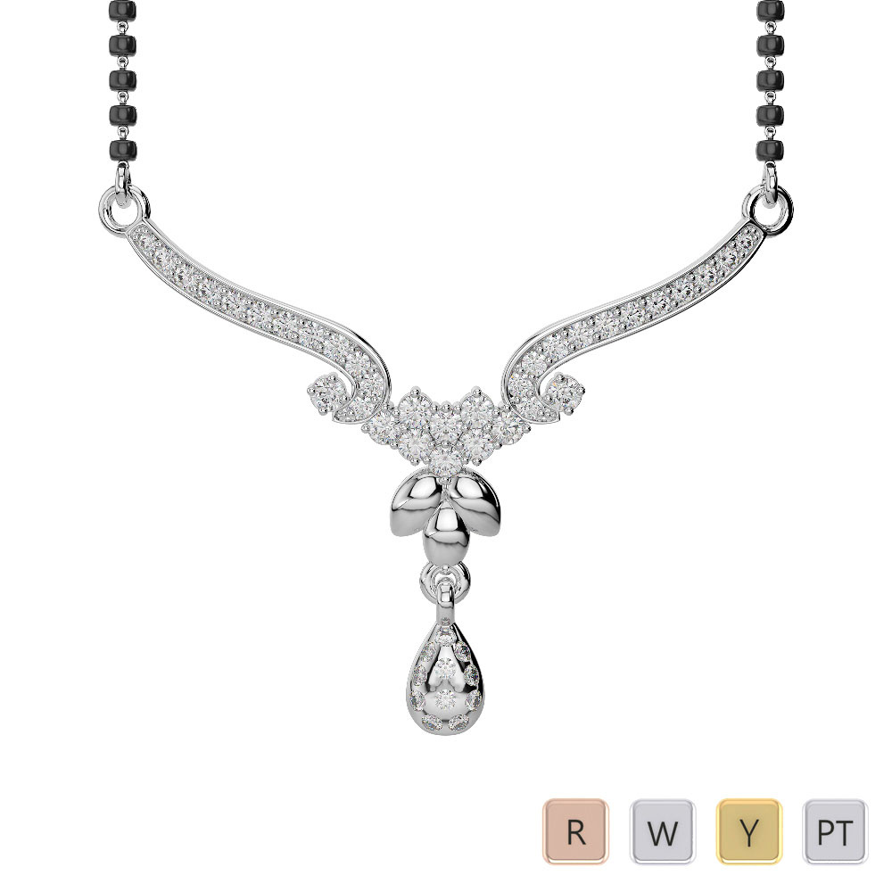 Flush and Pave Set Diamond Studded Mangalsutra 0613