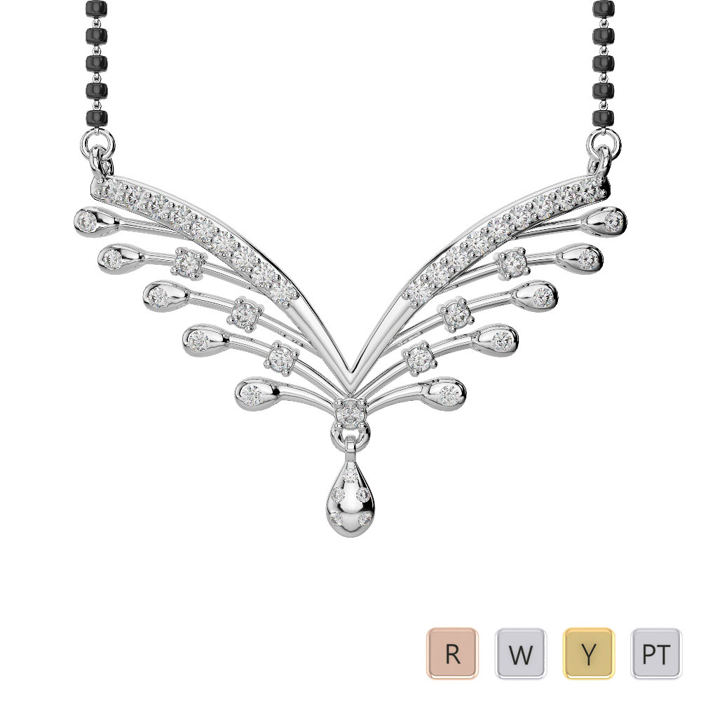 Flush and Prong Set Diamond Mangalsutra 0622