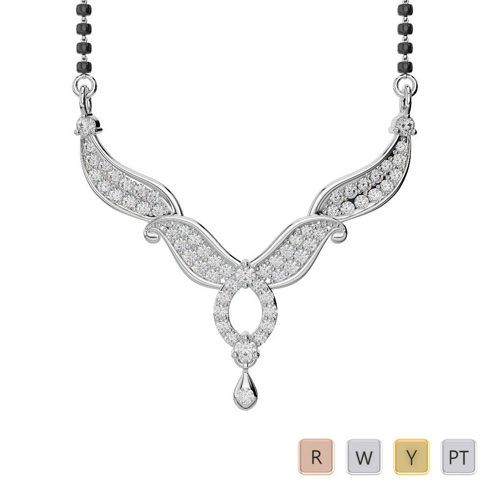 Round Cut Diamond Mangalsutra 0632