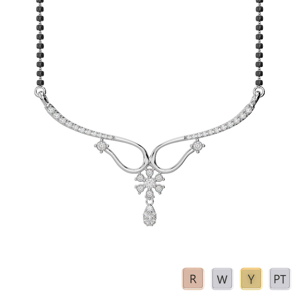 Bezel and Pave Set Diamond Mangalsutra 0644