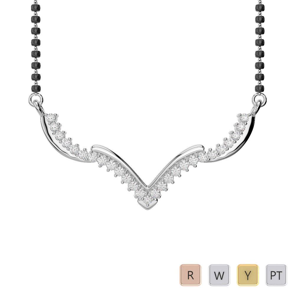 Prong Set Diamond Studded Mangalsutra 0649