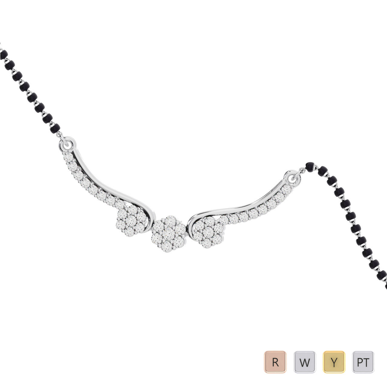 Round Cut Diamond Mangalsutra 0676