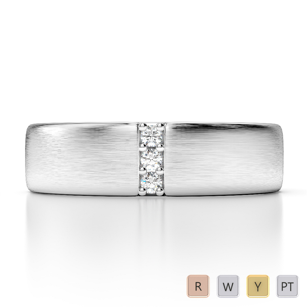 5 MM Prong Set Diamond Mens Wedding Ring 0095