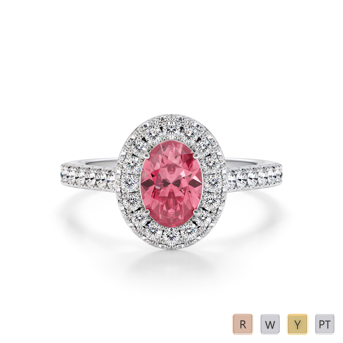 Pink Tourmaline and Diamond Engagement Ring 0777