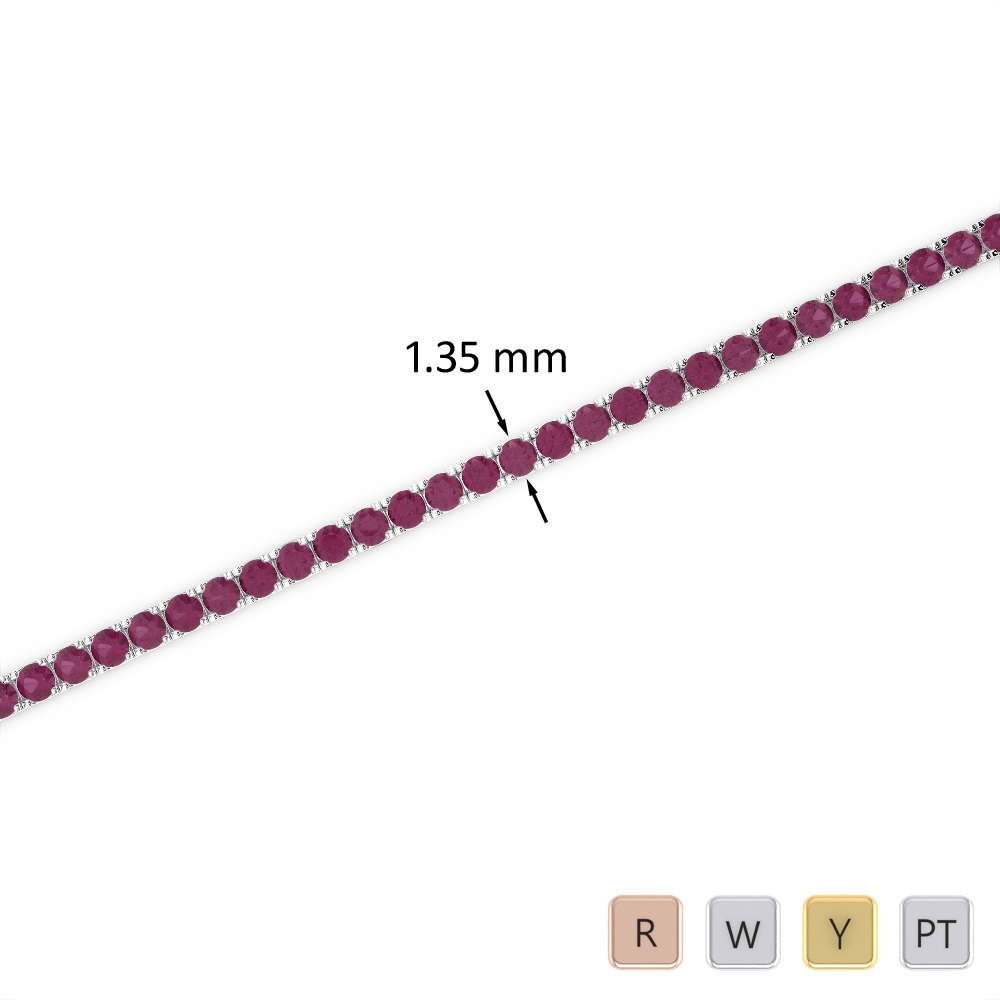 Claw Set Ruby Bracelet in Gold / Platinum ATZBR-0718