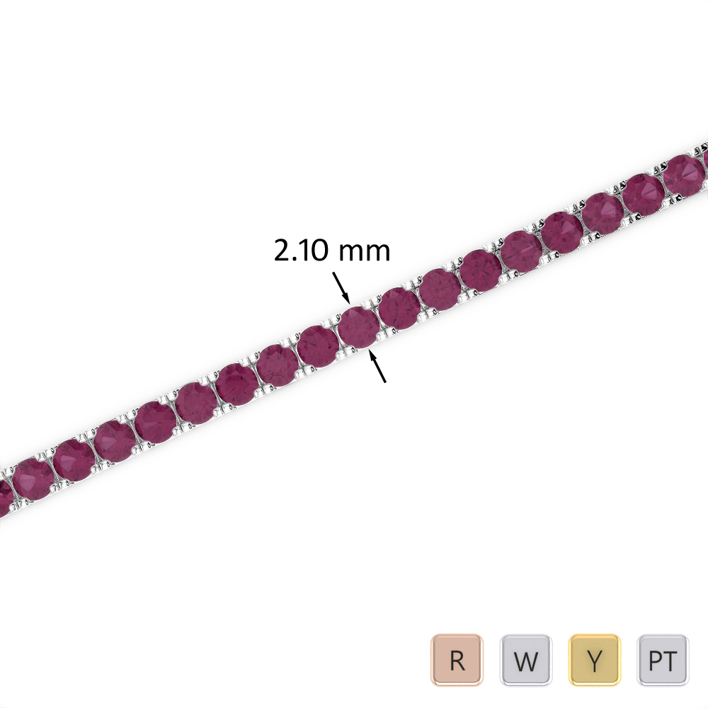 Prong Set Ruby Bracelet in Gold / Platinum ATZBR-0720