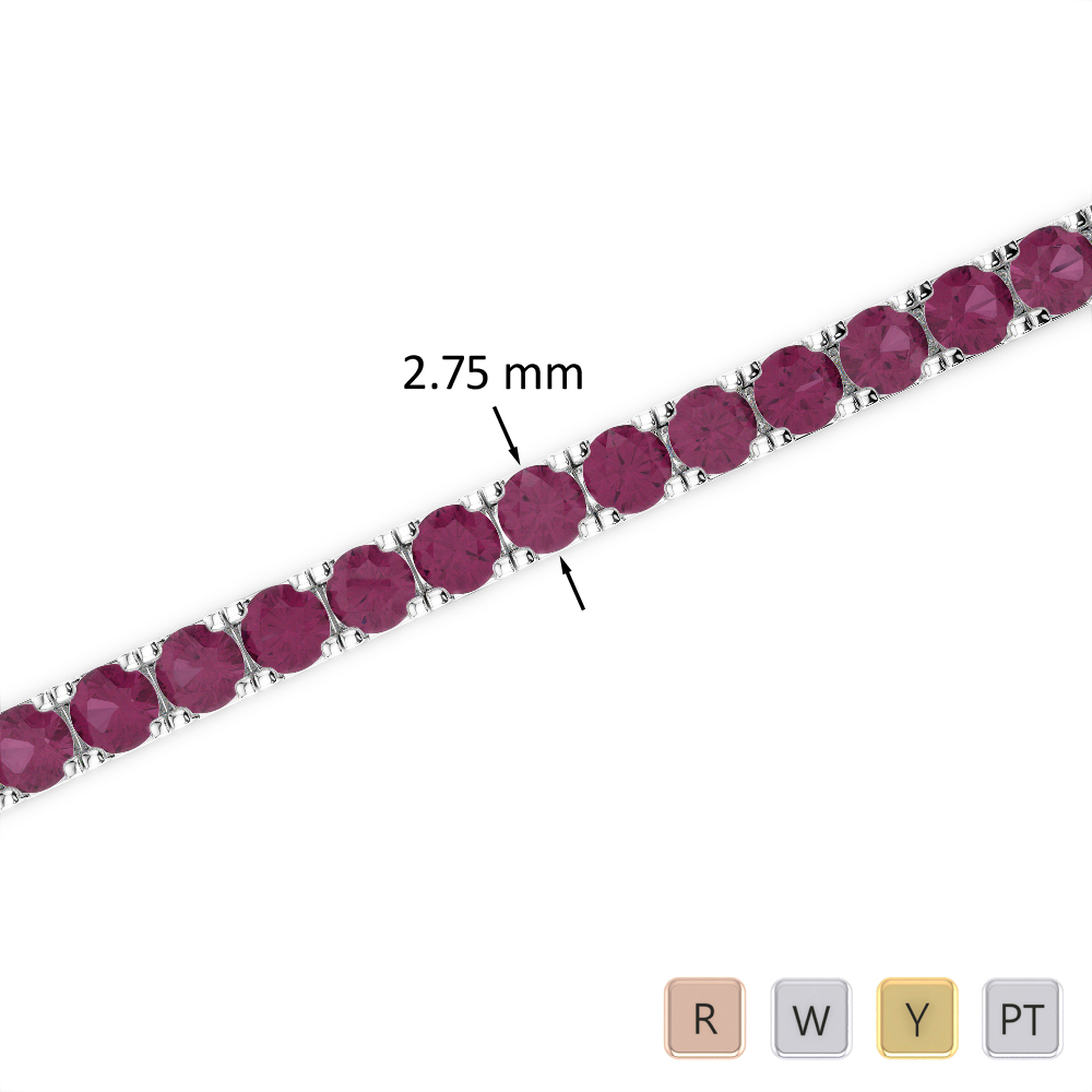 Prong Set Ruby Bracelet in Gold / Platinum ATZBR-0724