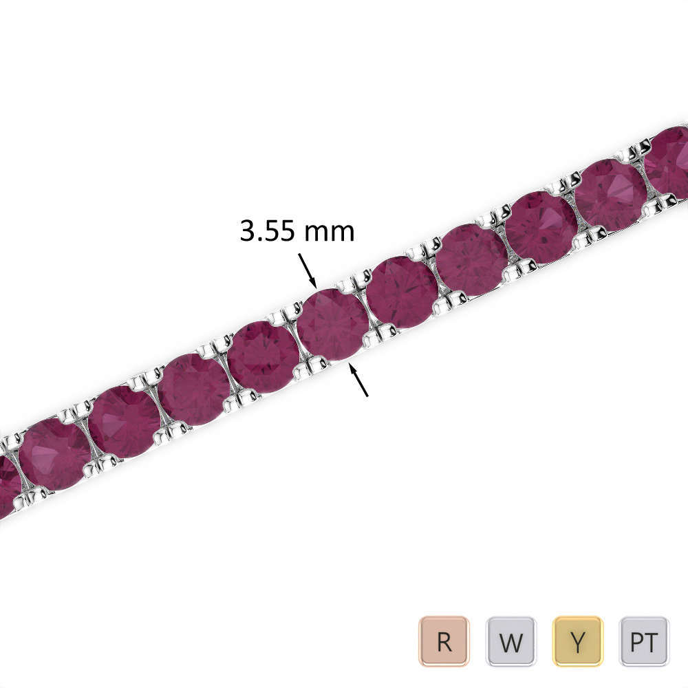 Prong Set Ruby Bracelet in Gold / Platinum ATZBR-0726