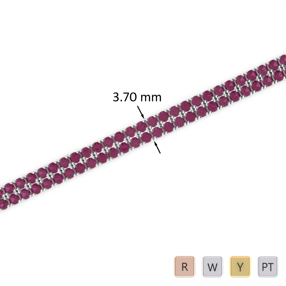 Prong Set Ruby Bracelet in Gold / Platinum ATZBR-0737