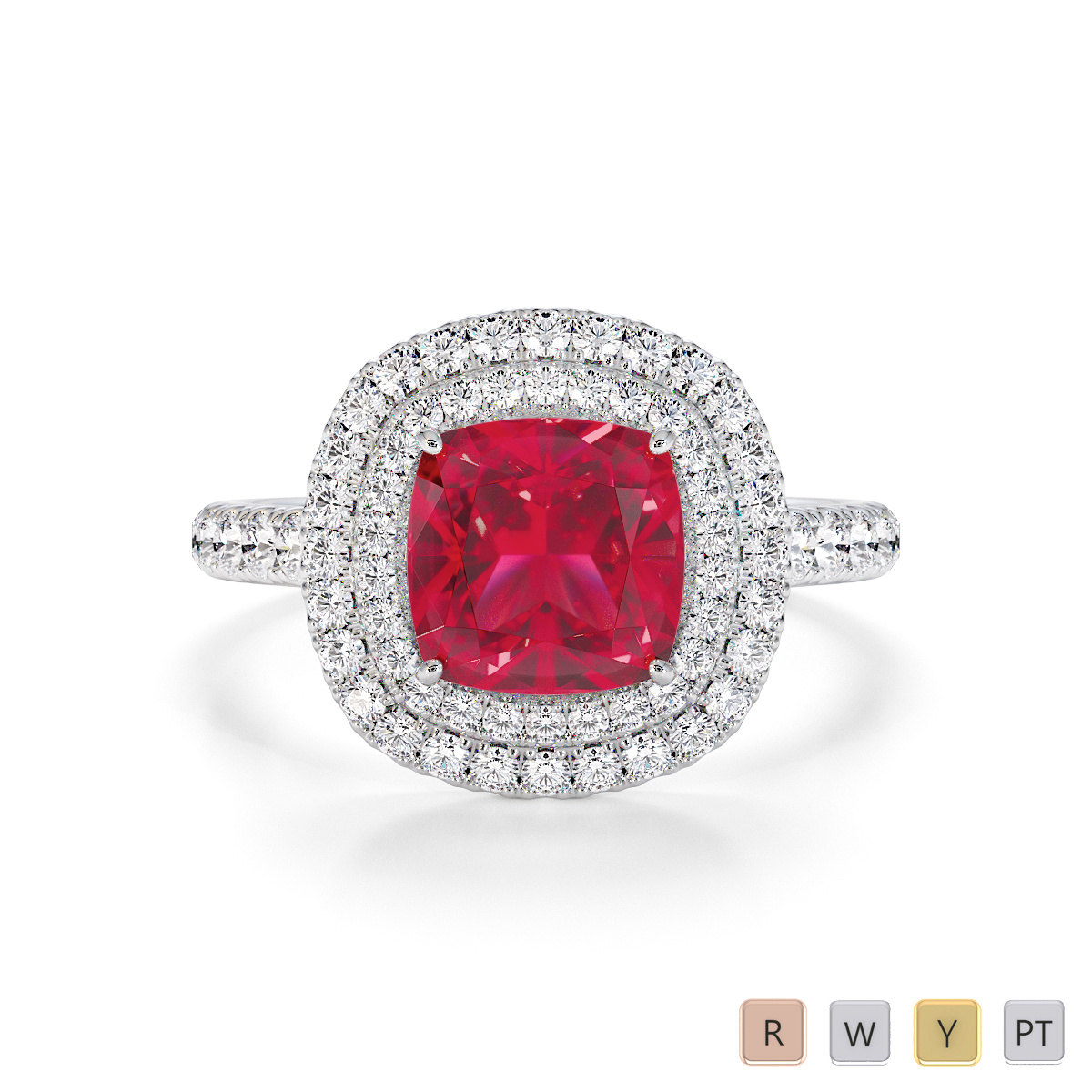 Ruby and Diamond Engagement Ring 0771