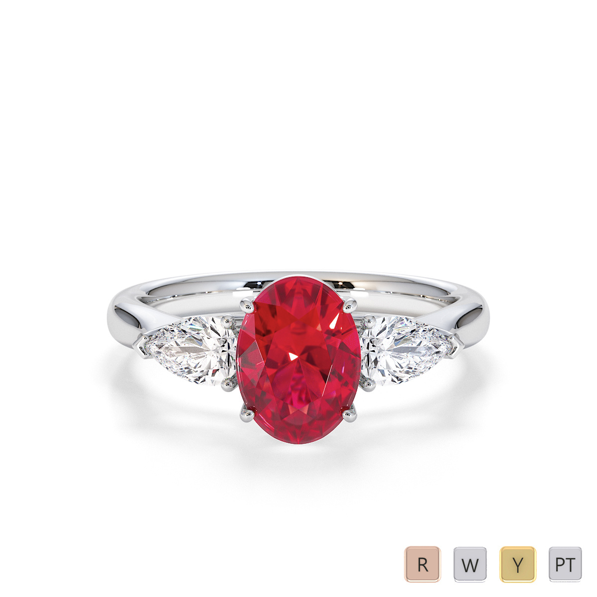 Ruby and Diamond Engagement Ring 0782